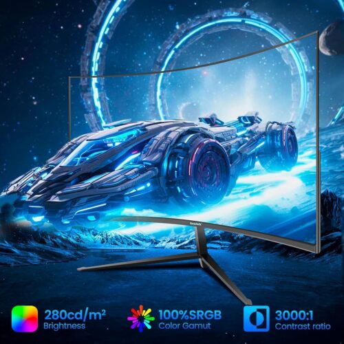Gawfolk 27 inch Gaming Monitor 144hz/180hz Curved Monitor Full HD 1080P 1800R Computer Display - Image 3